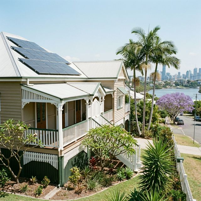 A high quality realistic residential home in Bulimba Queensland with a brand new solar panel array on the roof