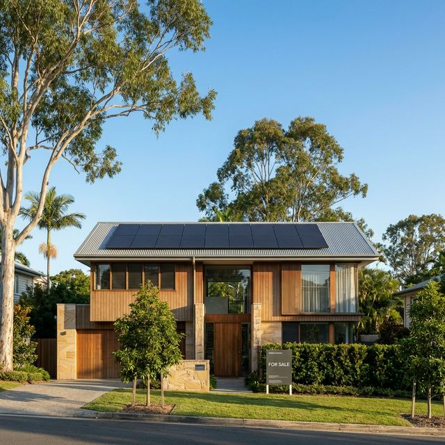 Residential house with solar panels in Norman Park 4170