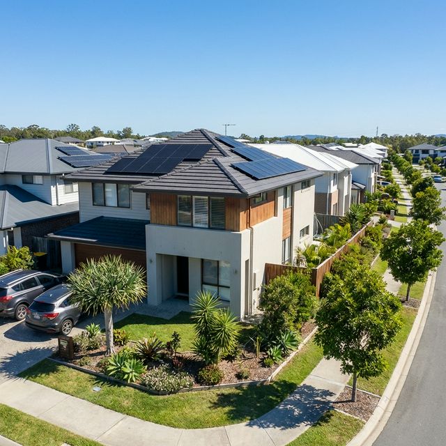 House with solar panels in North Lakes, Queensland