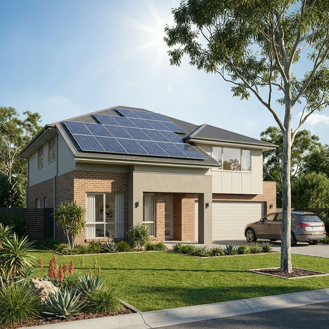 House with solar panels in Ormeau, Queensland